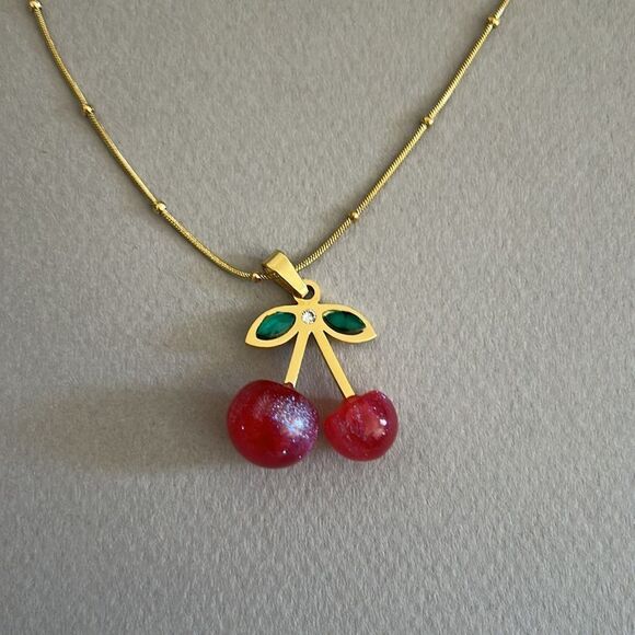 Cherry Pendant Necklace A1360 - Picture 4 of 4